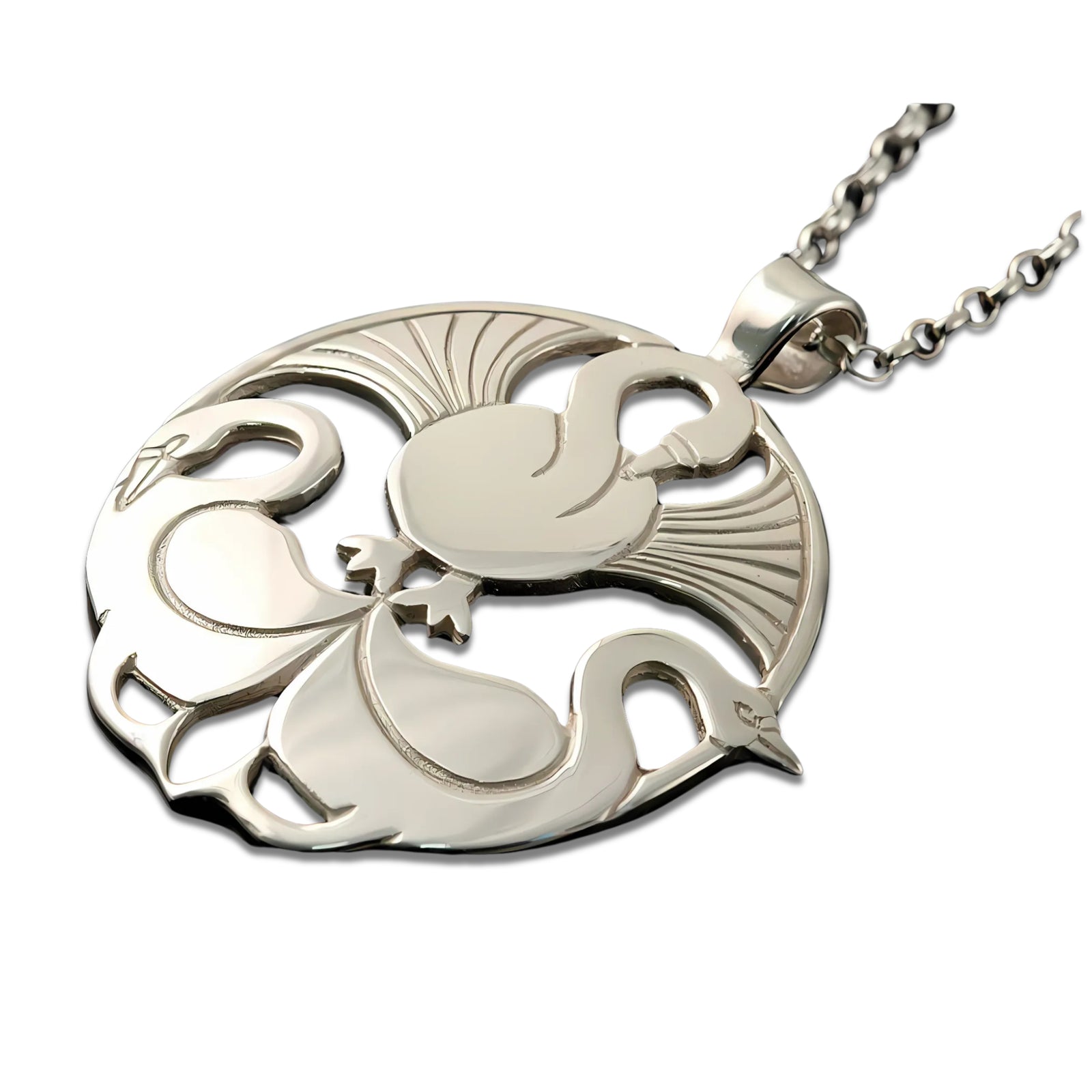 Silver Or Gold Three Nornes Round Pendant - P777- Shetland