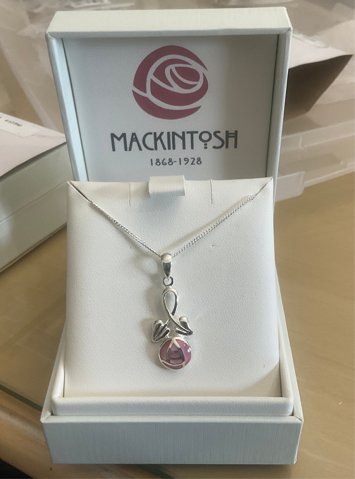 Sea Gems Sterling Silver and Enamel Mackintosh Rose Pendant  - 6123MP