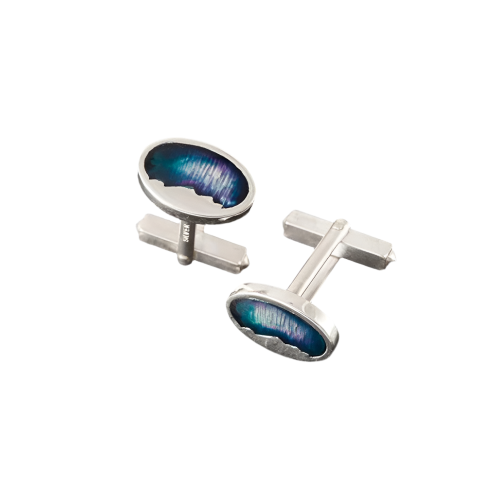 Foula Sterling Silver or 9ct Yellow Gold Cufflinks with Enamel - FC501