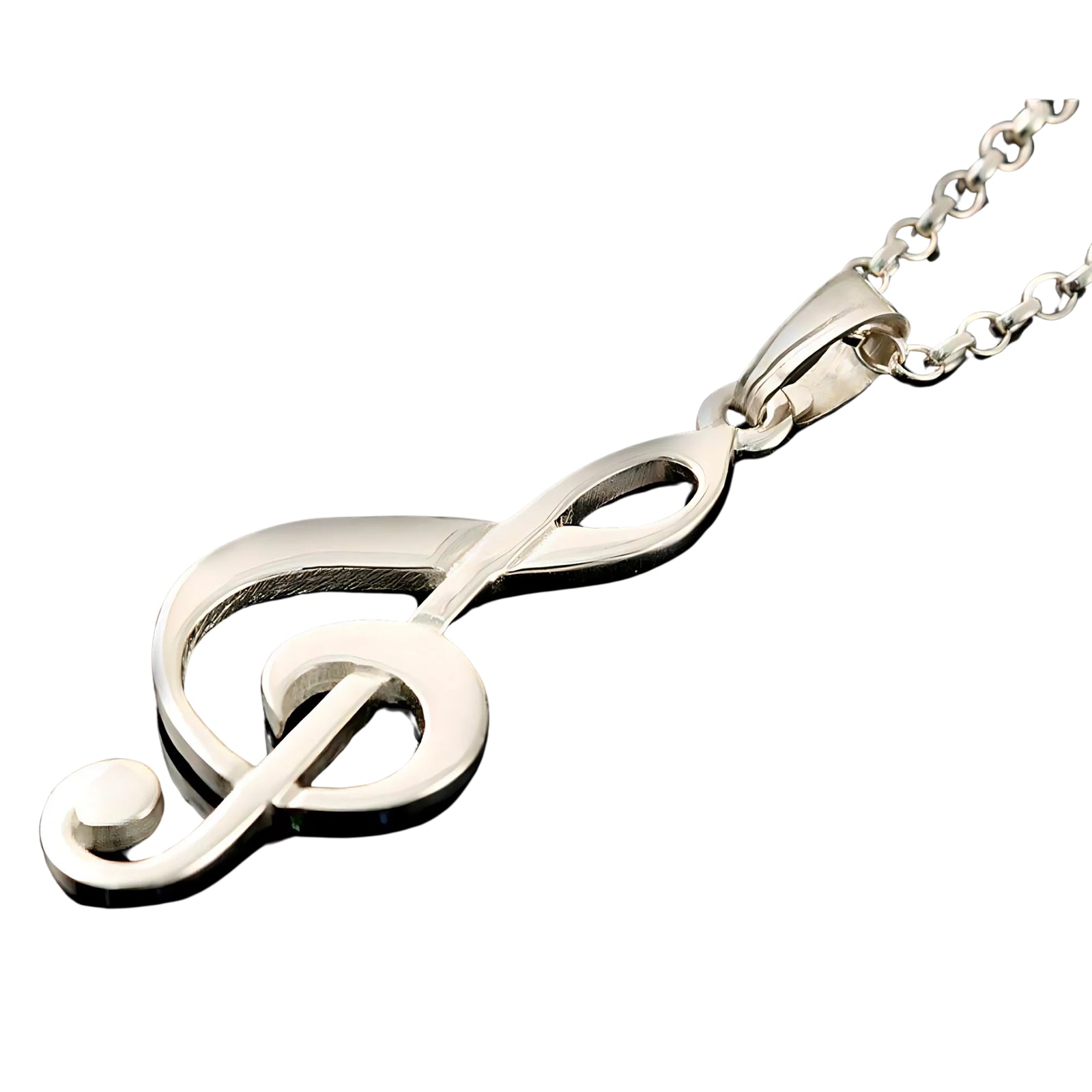 Sterling Silver Or Gold Treble Clef Musical Note Pendant - P595- Shetland