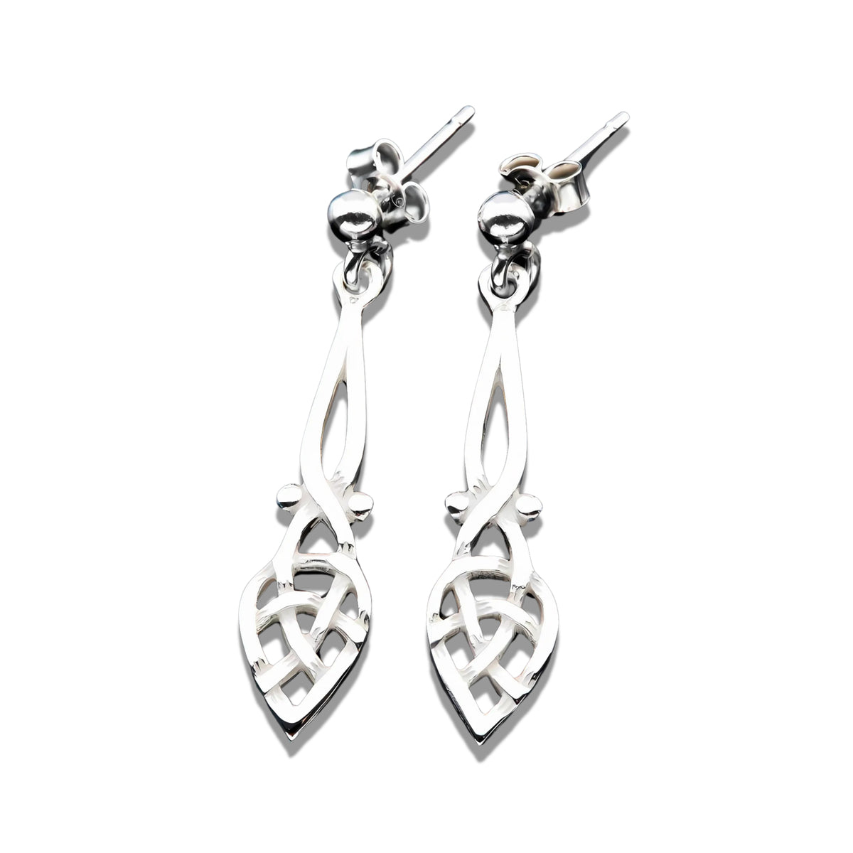 Sterling Silver Or Gold Celtic Earrings - E475- Shetland