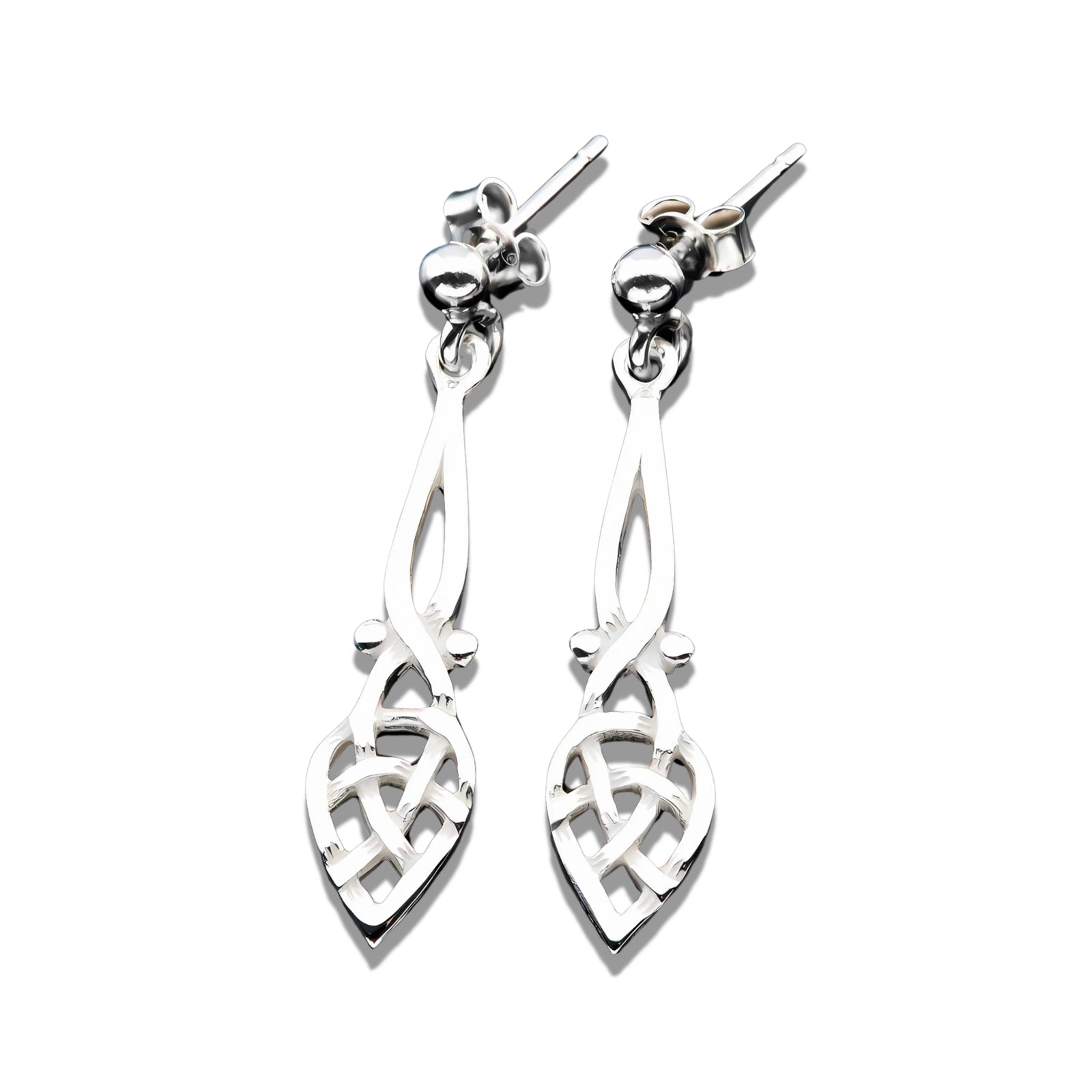 Sterling Silver Or Gold Celtic Earrings - E475- Shetland