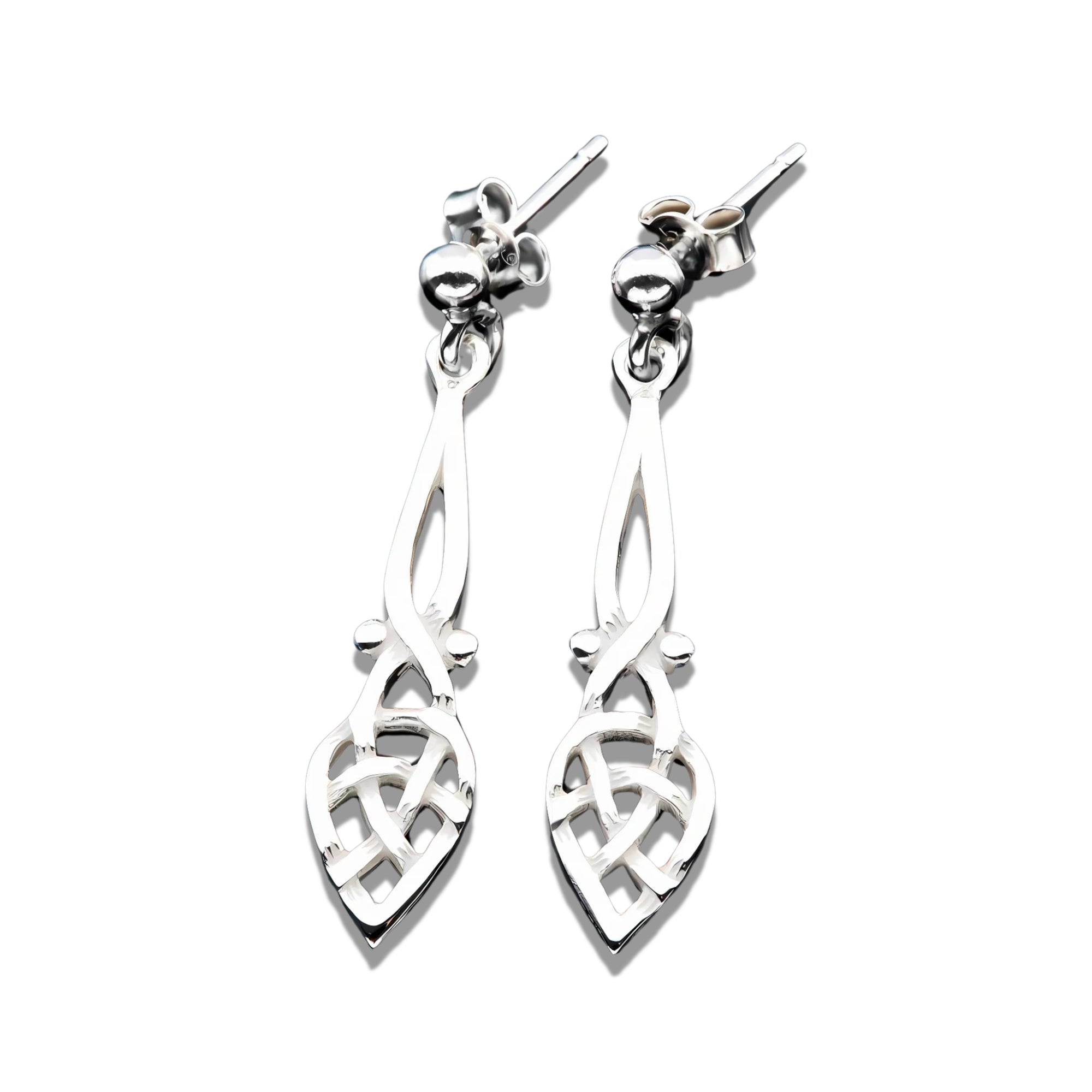 Sterling Silver Or Gold Celtic Earrings - E475-s