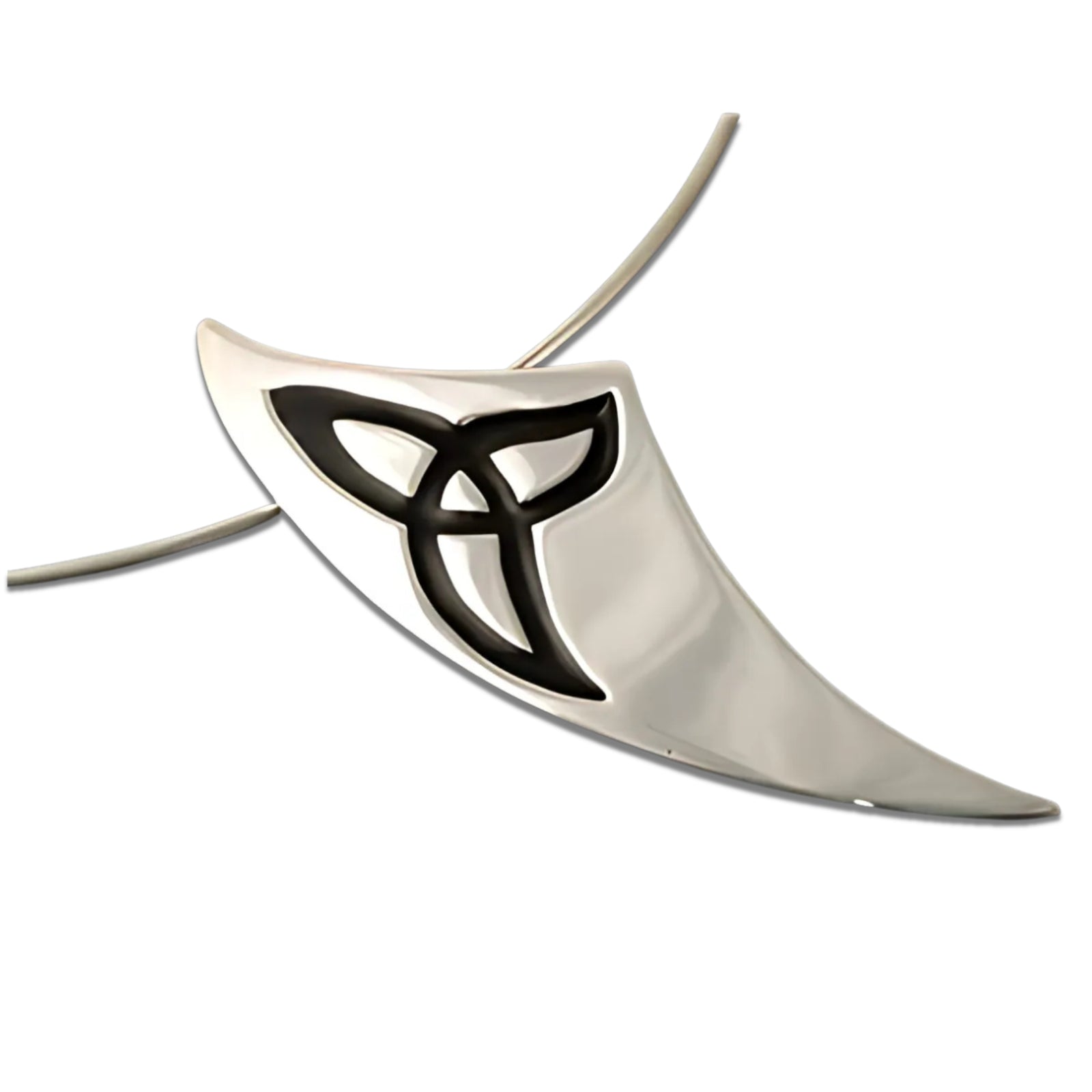 Sterling Silver Triquetra Curved Pendant - P726 Shetland