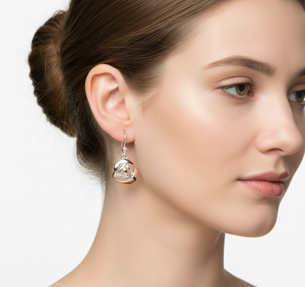 Sea Gems Rose Gold Plated Silver and Sterling Silver Mackintosh Earrings  - 6137