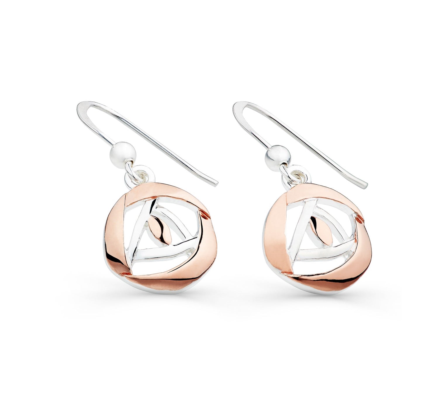 Sea Gems Rose Gold Plated Silver and Sterling Silver Mackintosh Earrings  - 6137