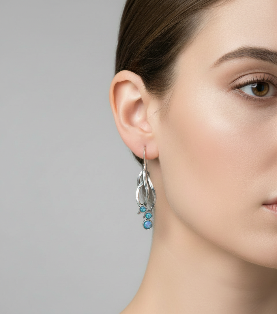 Sterling Silver & opaline Earrings Hagit Gorali