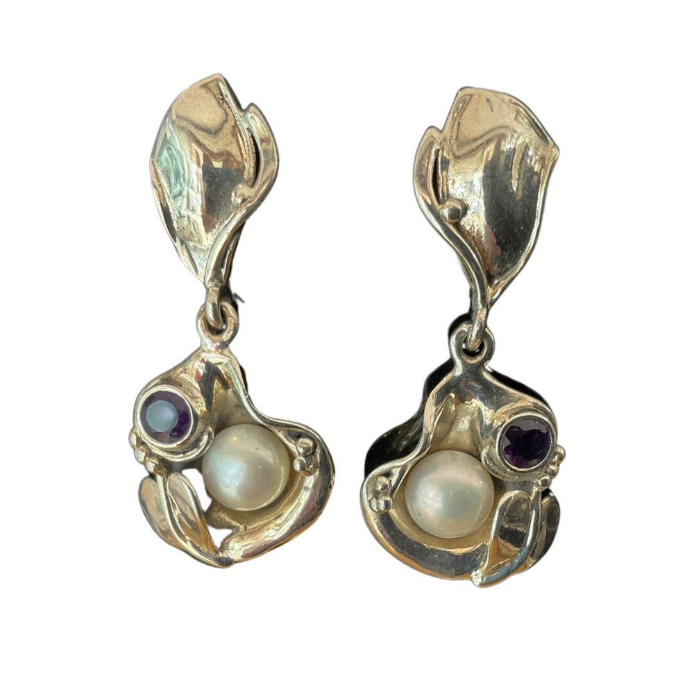 Sterling Silver Pearl Earrings 69-23