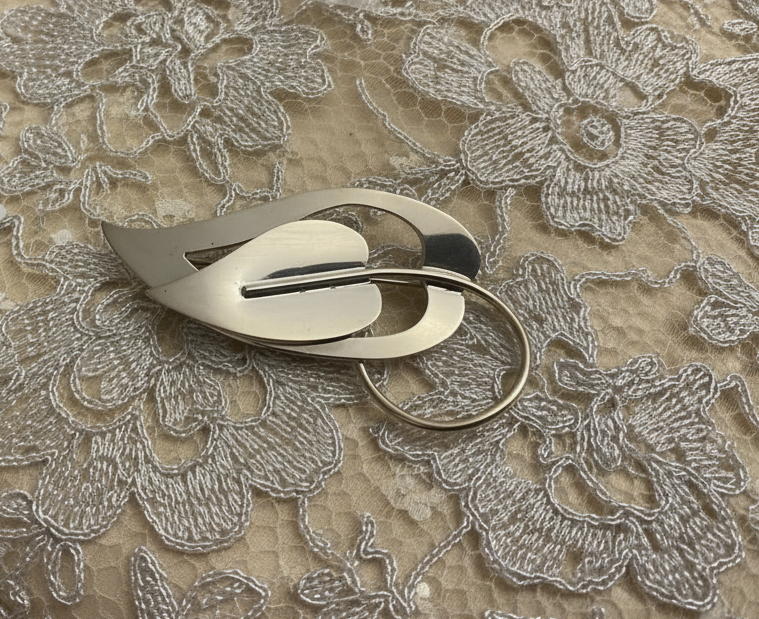 Stunning Large Heart Silver Brooch Tianguis Jackson