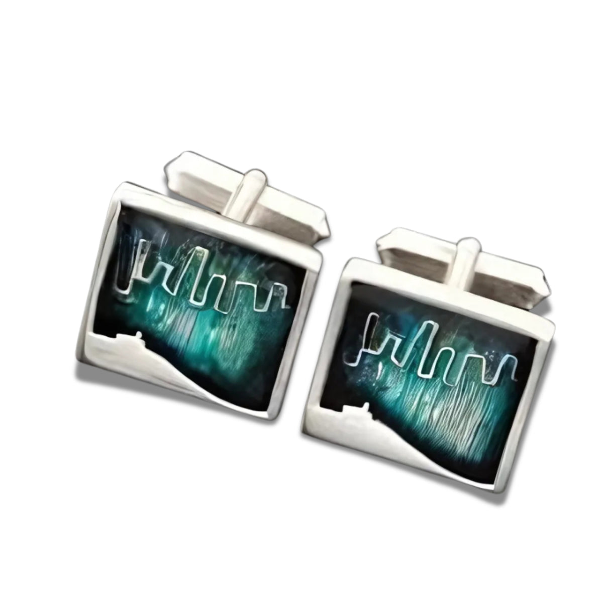 Silver Mirrie Dancers Cufflinks - MDC01 Shetland