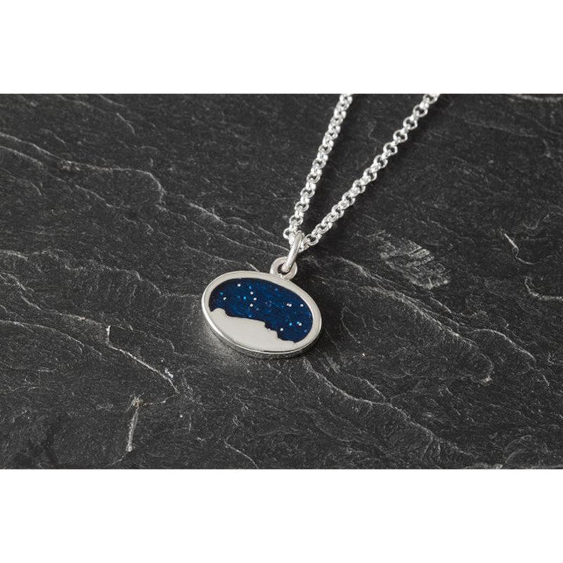 Foula Small Oval Silver Pendant with Enamel - FP501 Shetland