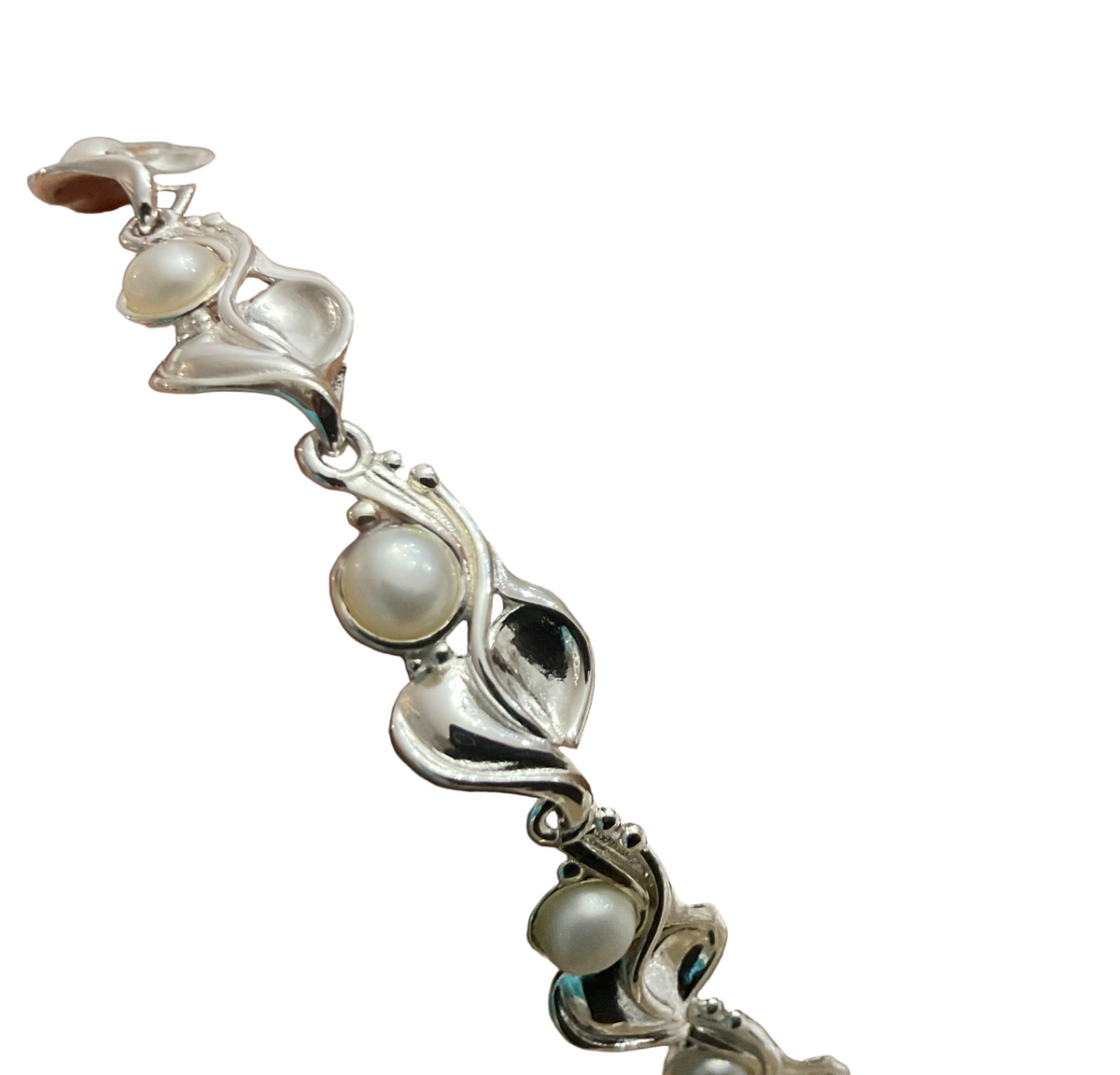Designer Silver And Pearl Bracelet B4WP Hagit Gorali