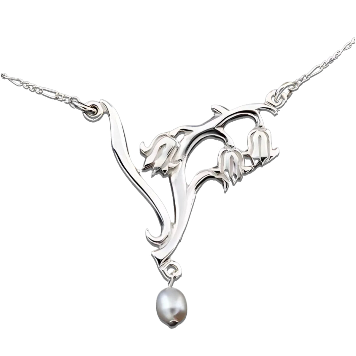 Silver And Pearl necklace - P249 Shetland