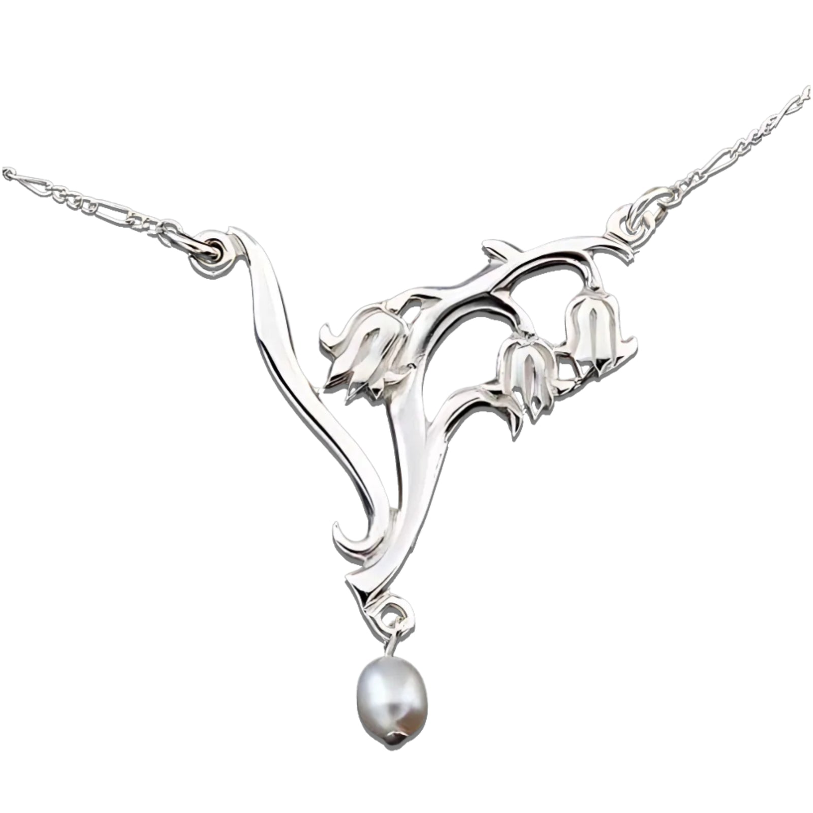 Silver And Pearl necklace - P249 Shetland