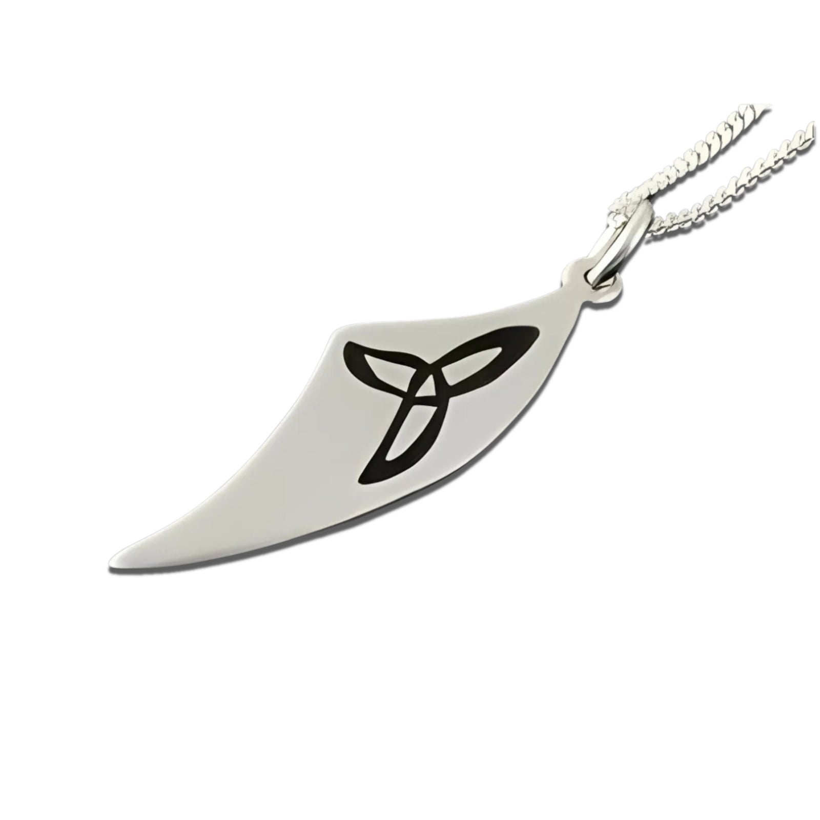 Sterling Silver Triquetra Curved Small Pendant - P730 Shetland