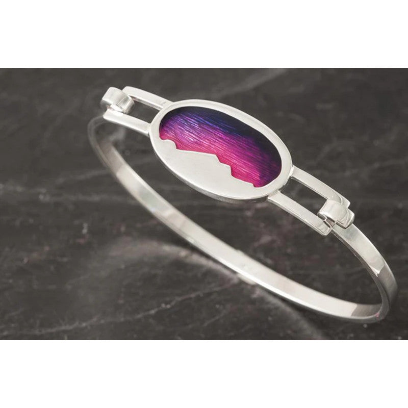 Foula Sterling Silver or 9ct Yellow Gold Bangle with Enamel - FBA500