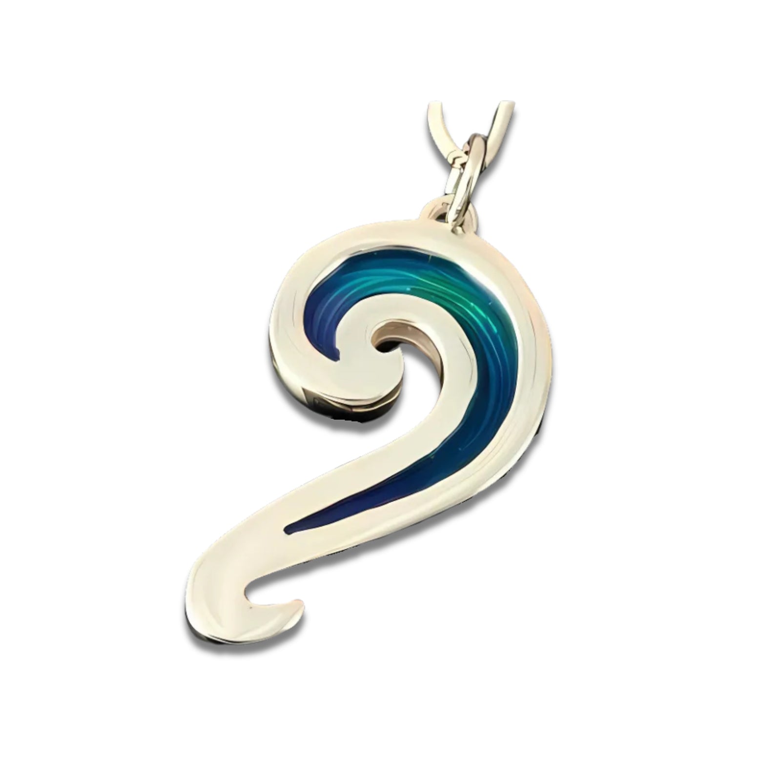 Silver And Enamel Wave Pendant - SSP33 Shetland