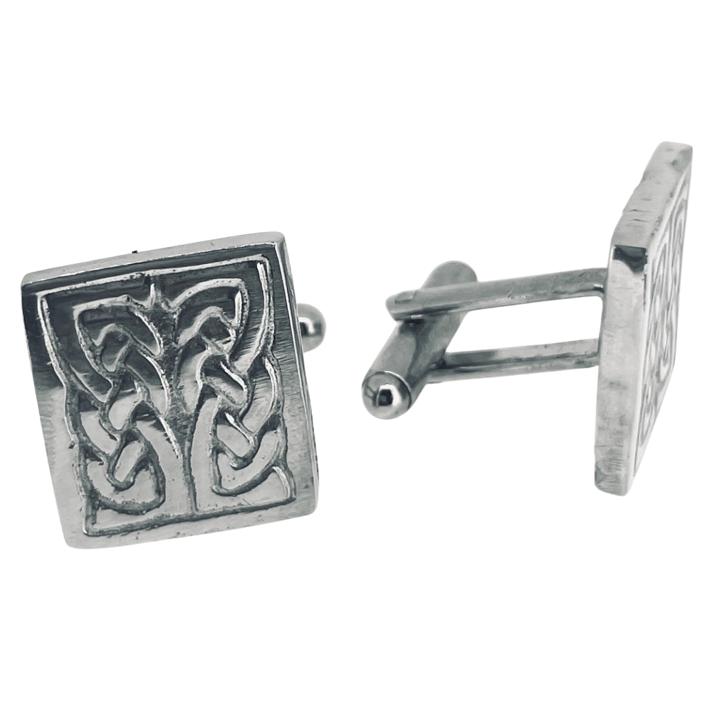 Square Celtic Knot Pewter Cufflinks PC209 Pewtermill
