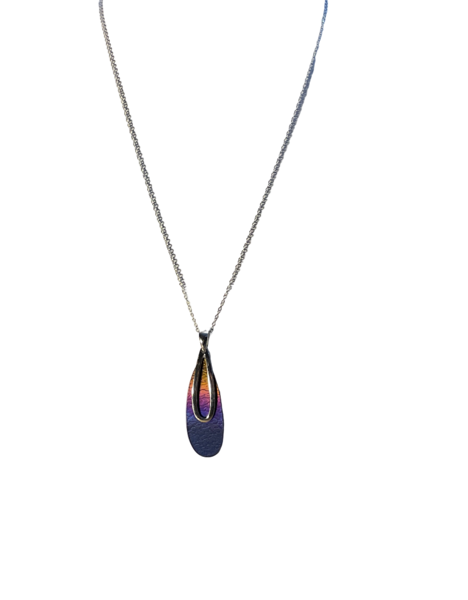 Titanium and Silver Teardrop Pendant.272LBJ