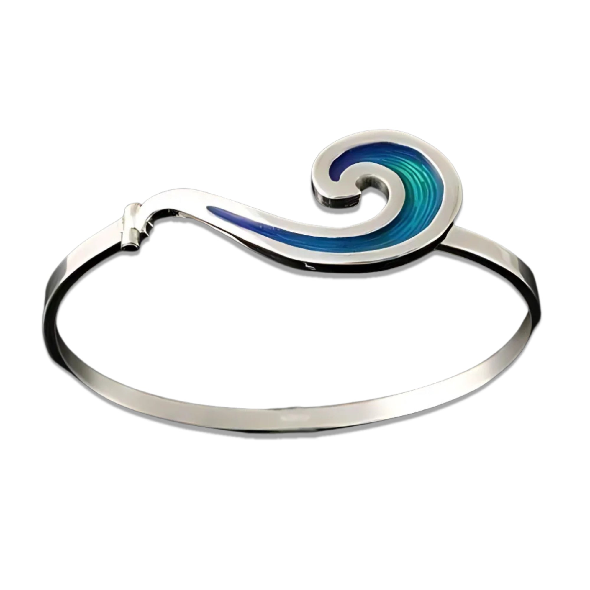 Sterling Silver Wave Bangle - SSBA03