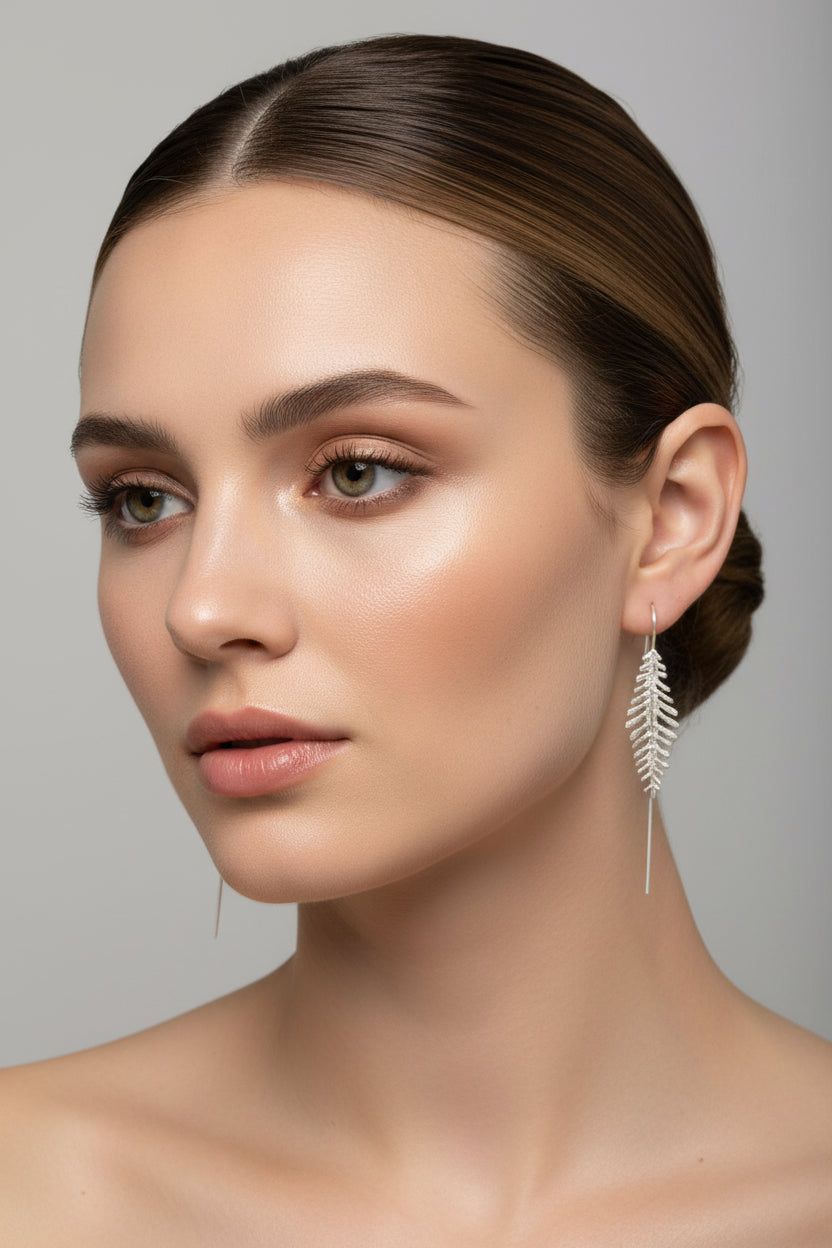 Sterling Silver Leaf Earrings Tokash