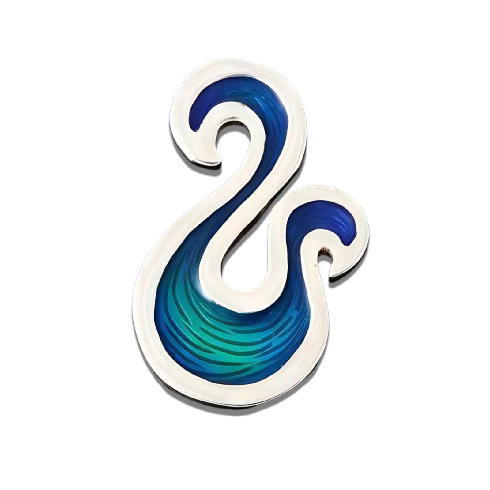 Silver And Enamel Wave Brooch - SSB04 Shetland