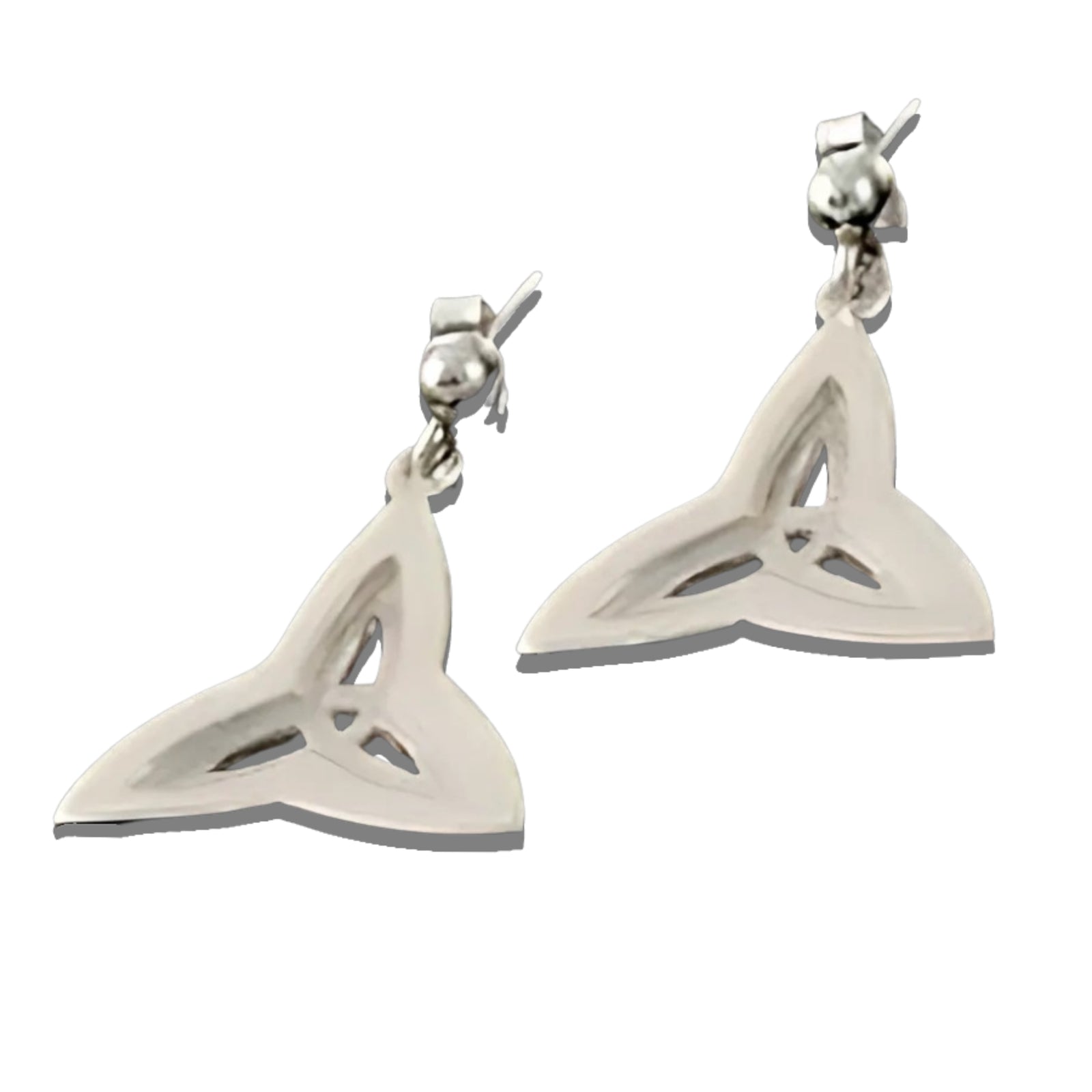 Sterling Silver Triquetra Two Tone Earrings - E792D Shetland