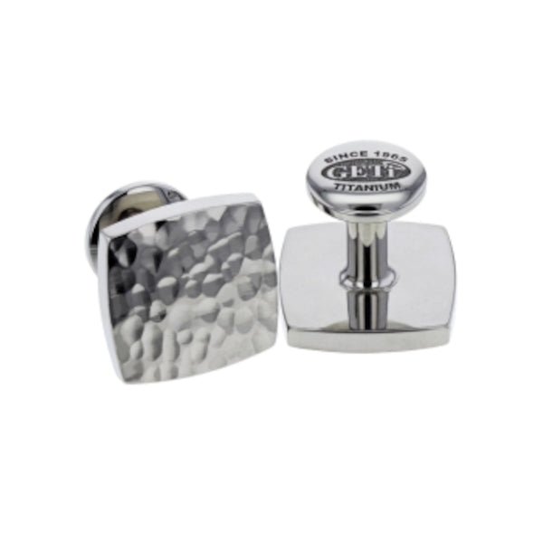 Geti Titanium Hammered Square Cufflinks - 5501HPOL