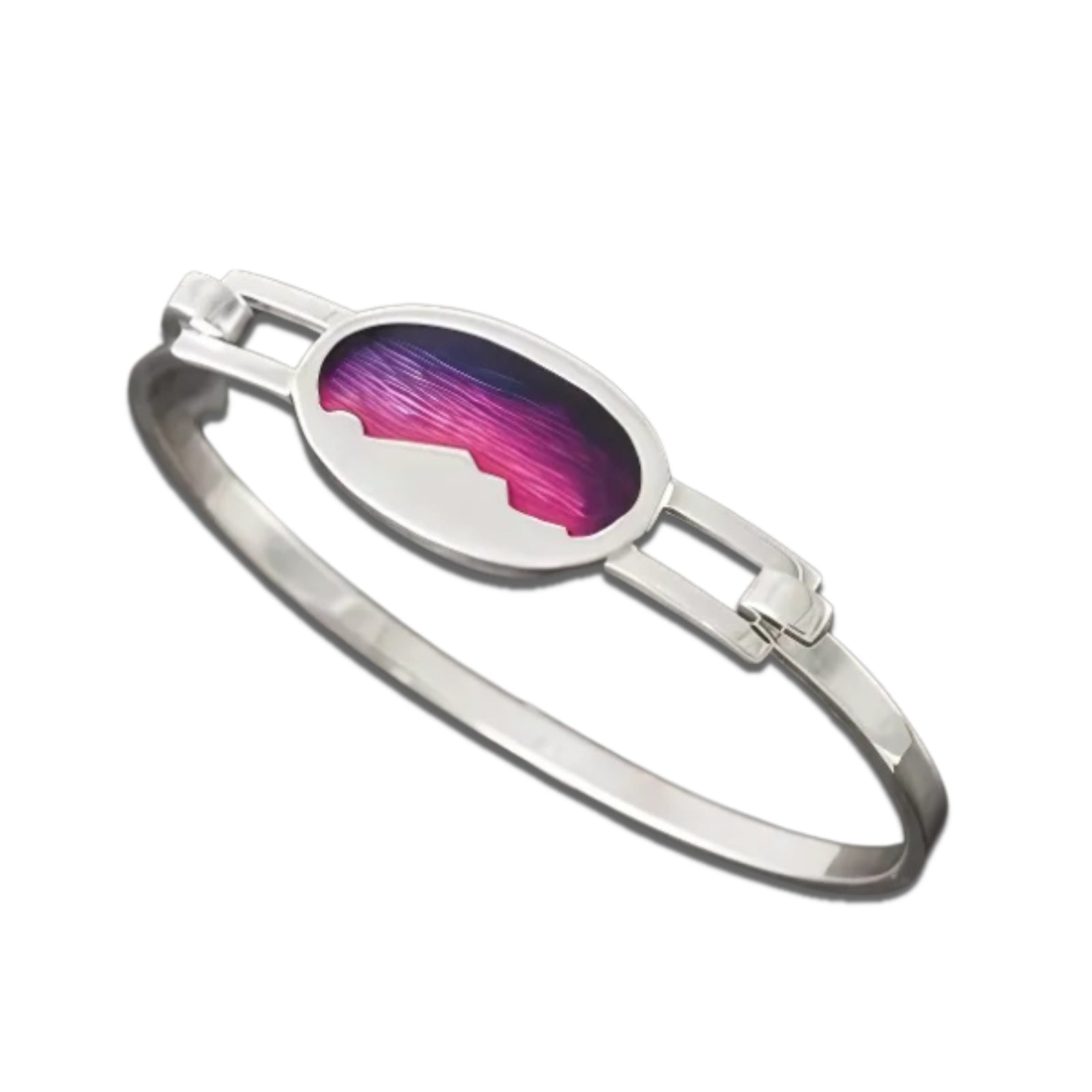 Foula Sterling Silver or 9ct Yellow Gold Bangle with Enamel - FBA500