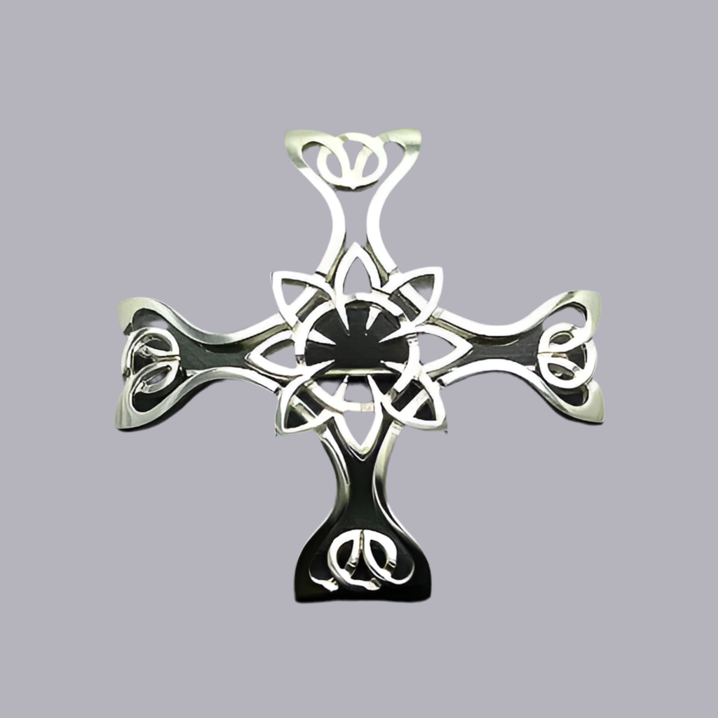 Mithril Silver Celtic Brooch St Columbo-Ogham Jewellery