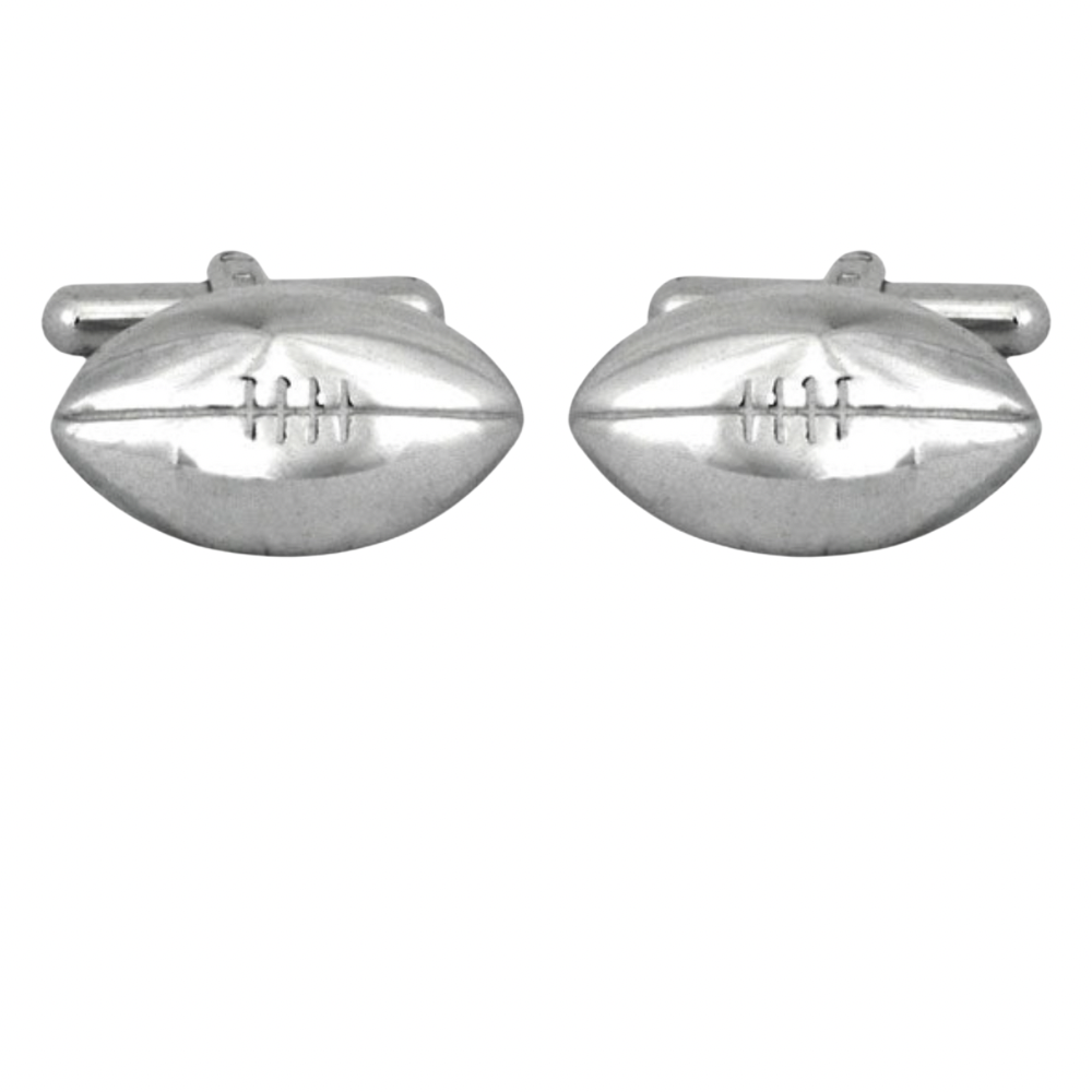 Rugby Ball Sterling Silver Cufflinks