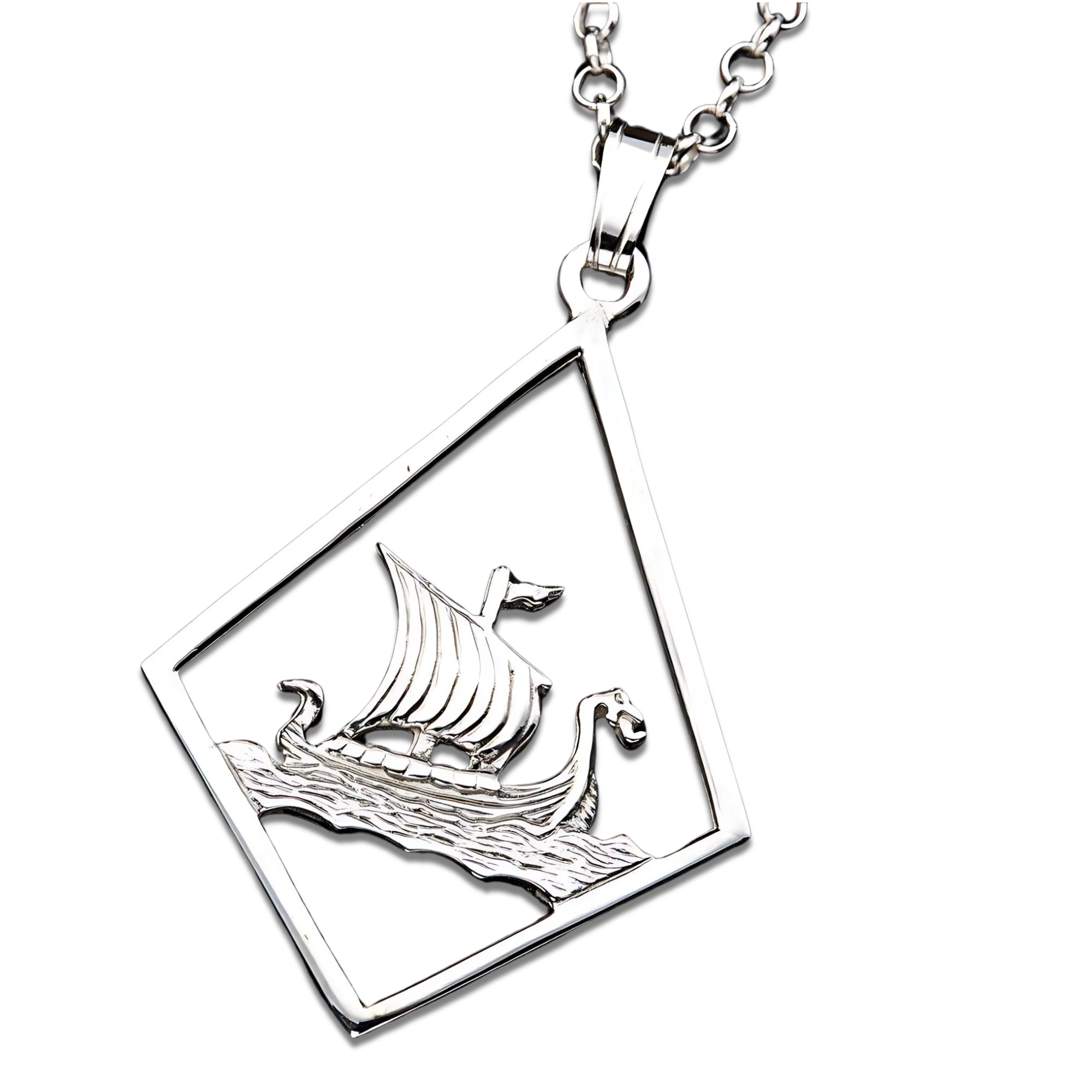 Silver Or Gold Viking Ship Pendant - P40- Shetland