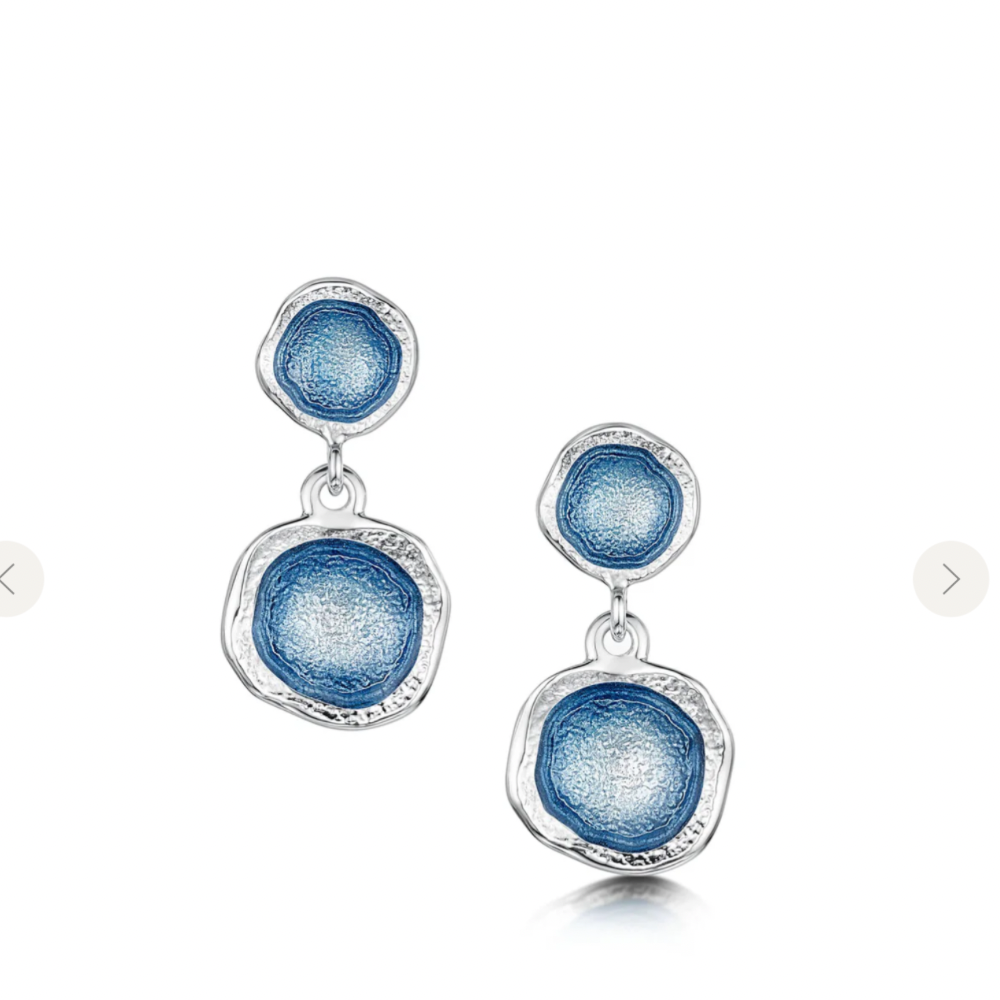 Sterling Silver And Enamel Lunar Earrings - EE248 Shelia Fleet