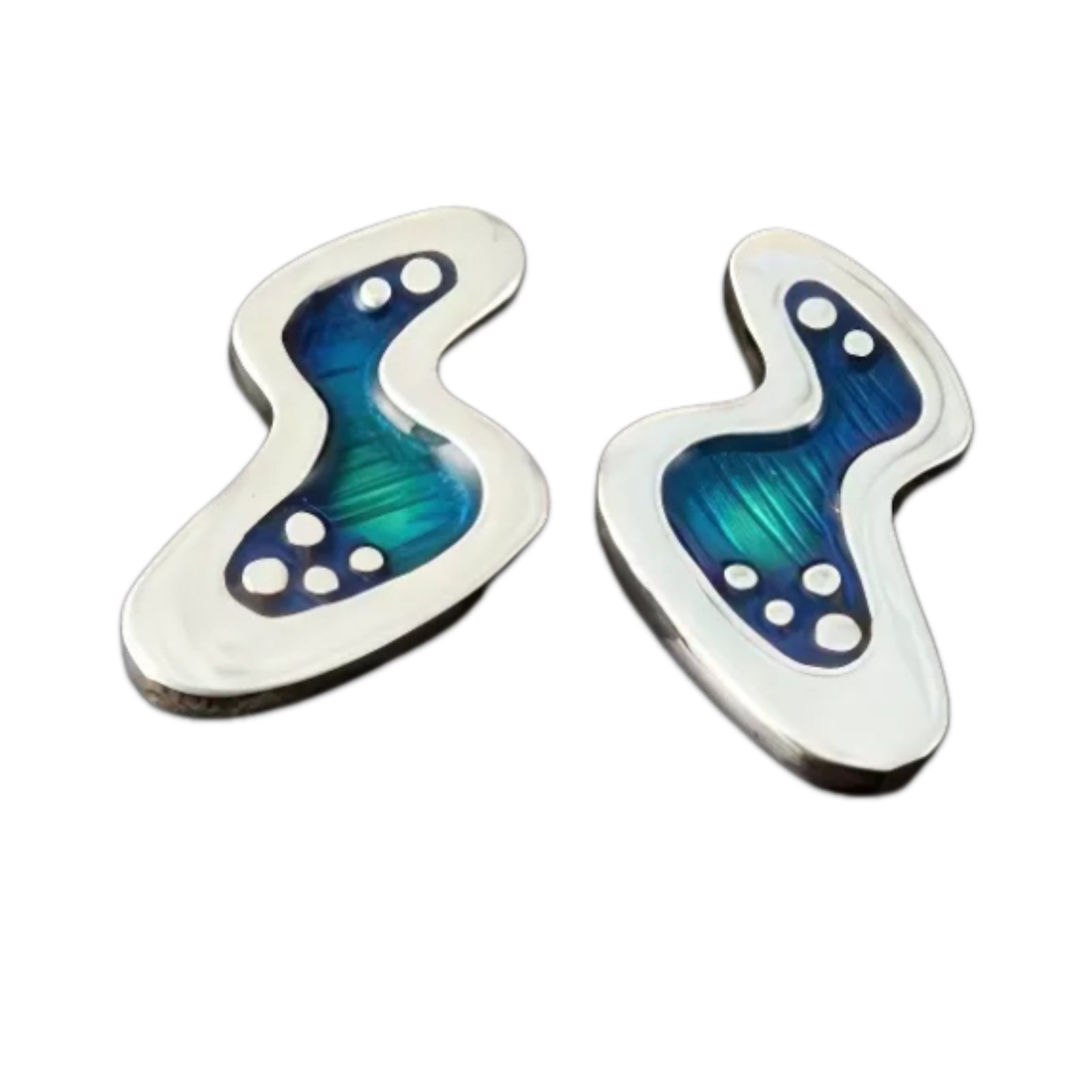 Silver And Enamel Bubble Earrings - SSE555-s