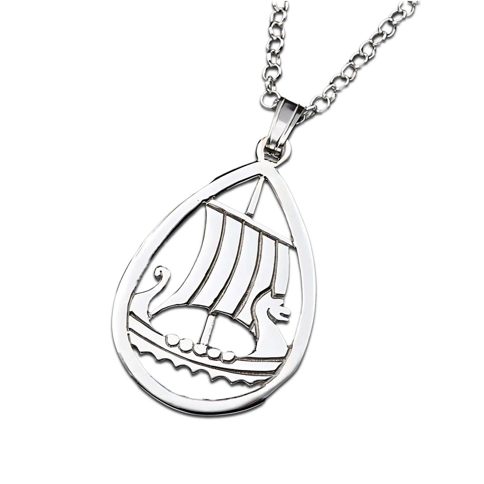 Silver Or Gold Viking Ship Pendant - P5- Shetland