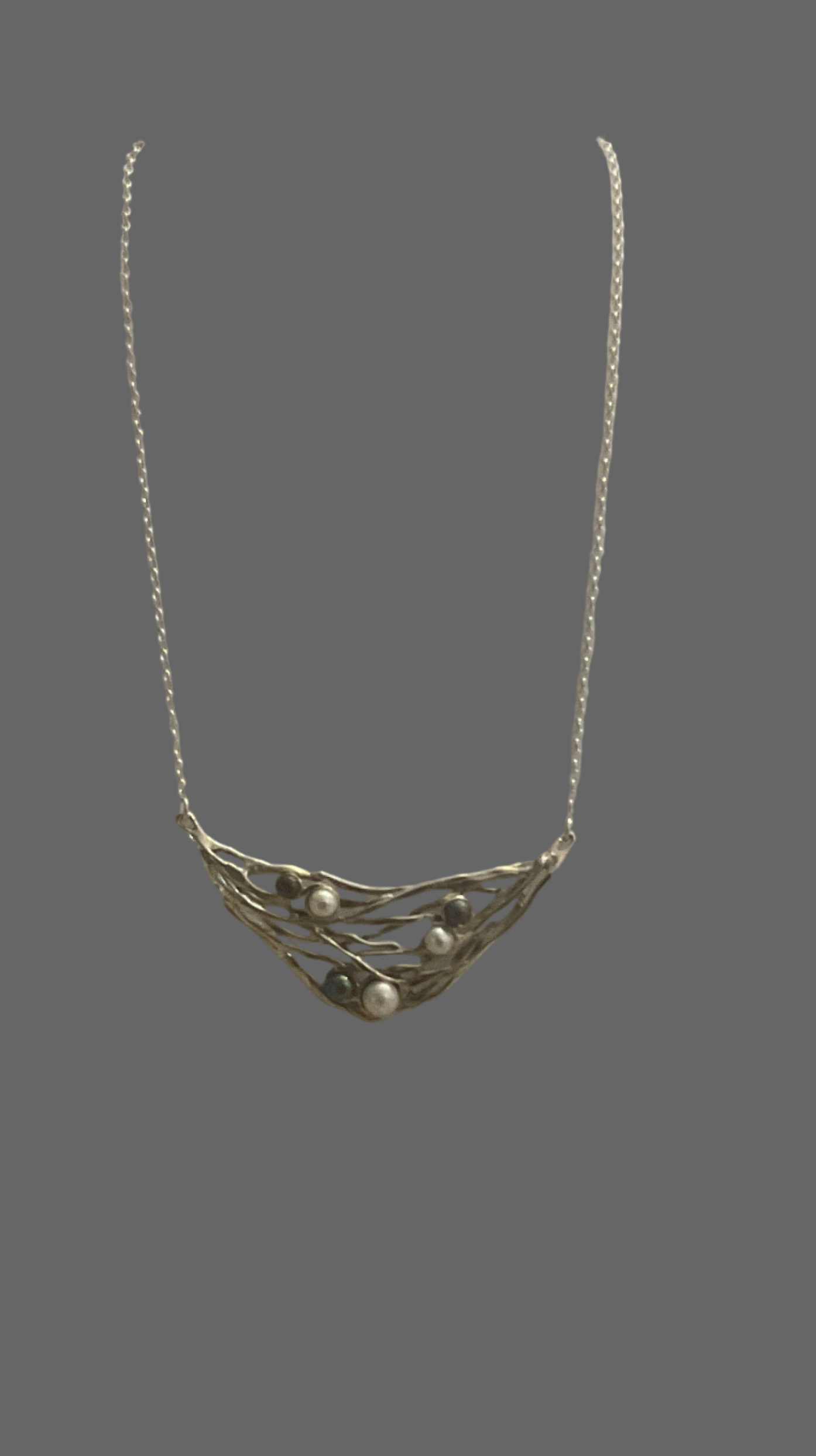 Sterling Silver & Pearl Necklace -Hagit Gorali.