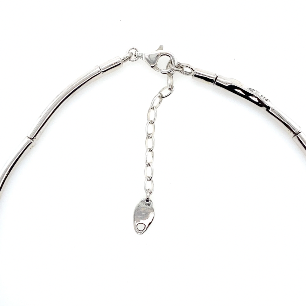 Silver Flower Necklace - G373 Amethyst.