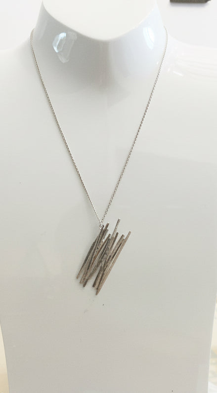 Chris Lewis Sterling Silver Large Tweed Pendant
