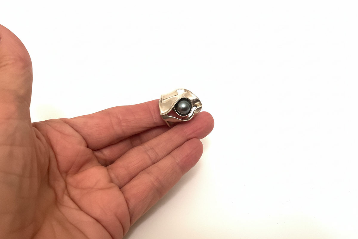 Sterling Silver And Pearl Ring-M855 Hagit Gorali