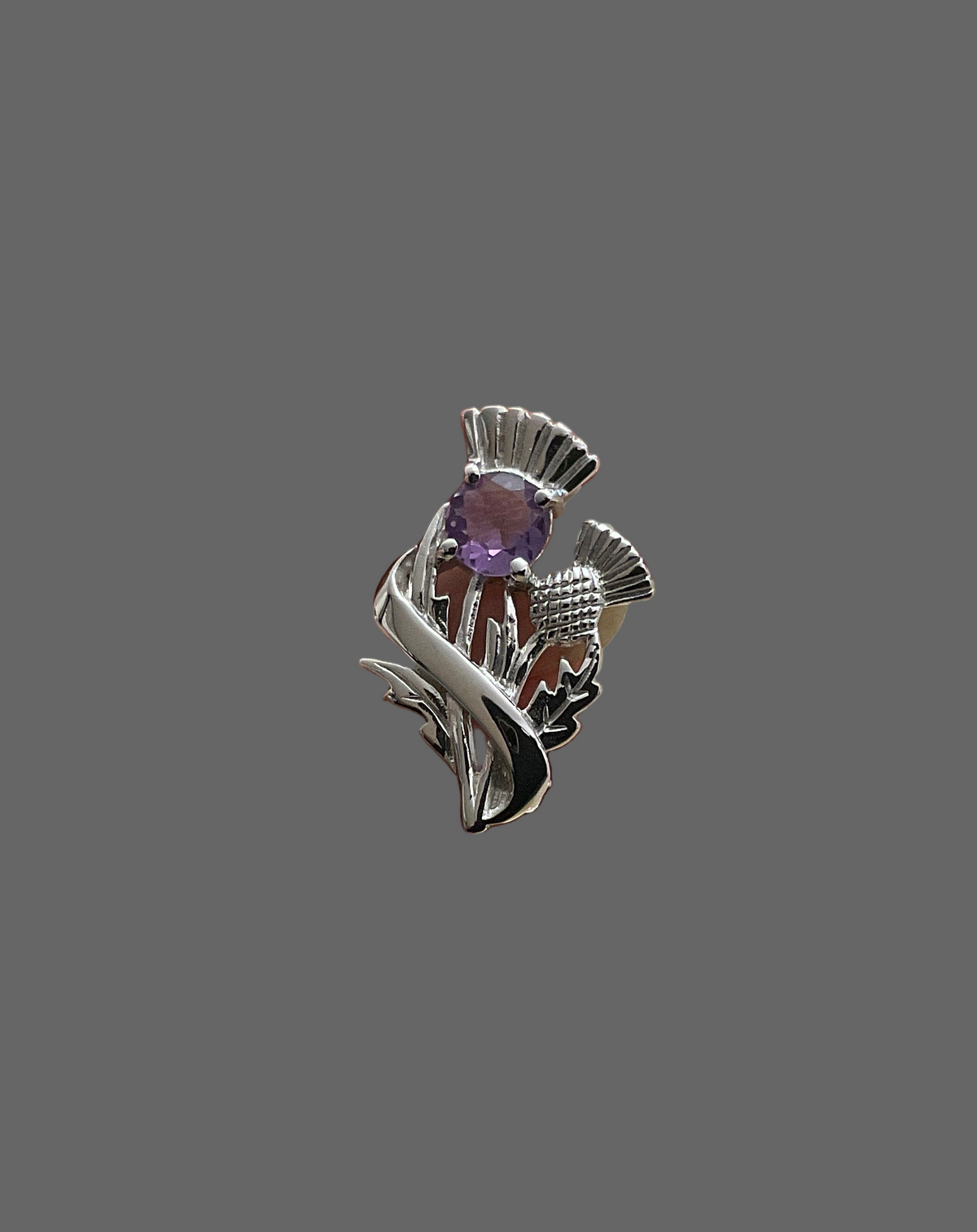 Sterling SilverThistle Brooch - Amethyst - Cairn
