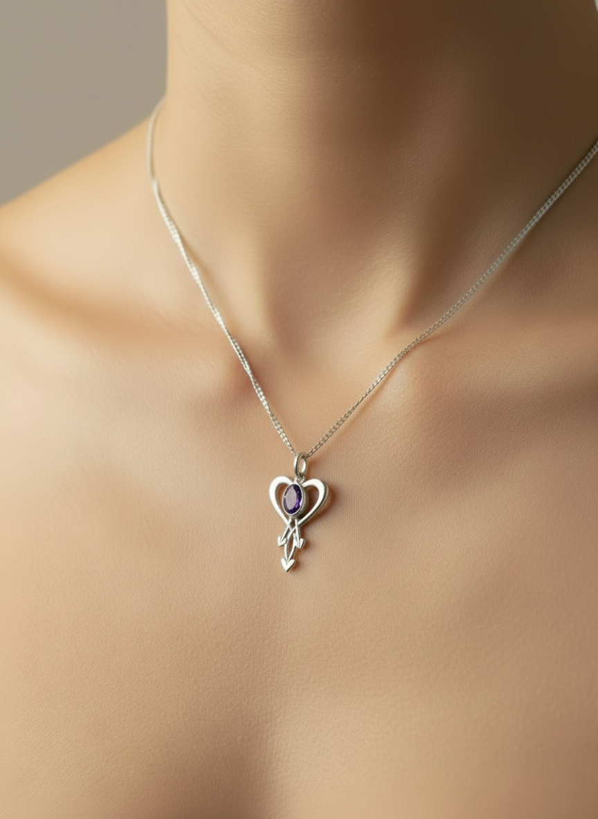 Glasgow Girls Silver Or Gold Gemstone Pendant - P232- Shetland