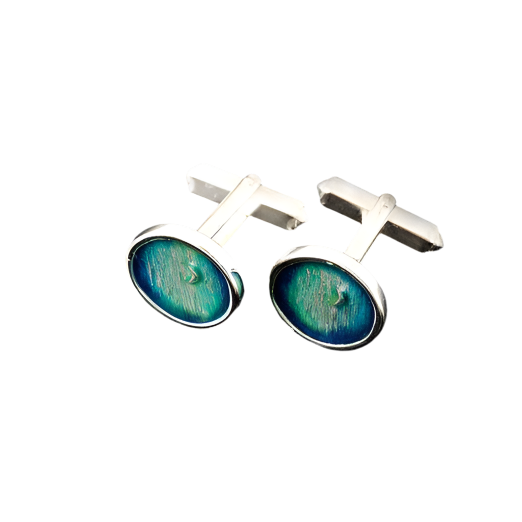Silver Mirrie Dancers Cufflinks - MDC20 Shetland