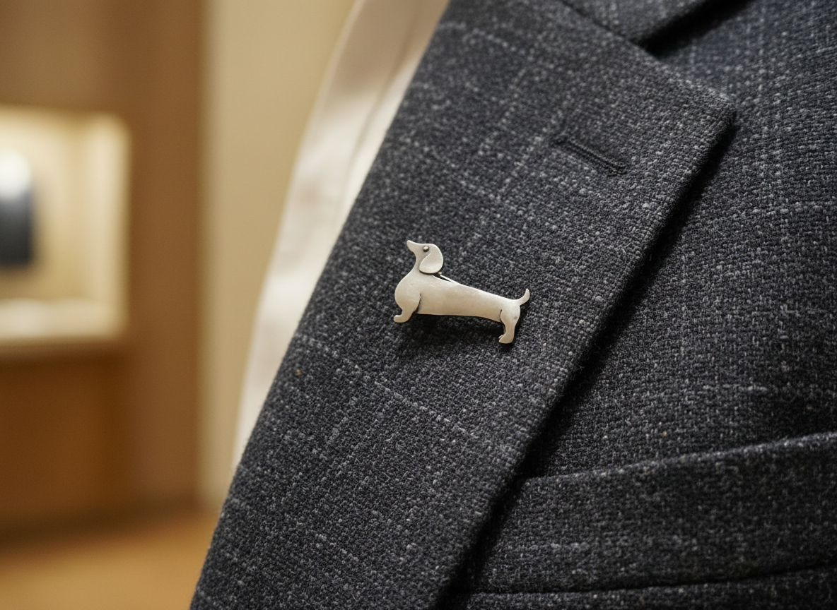 Sterling Silver Daschound Brooch