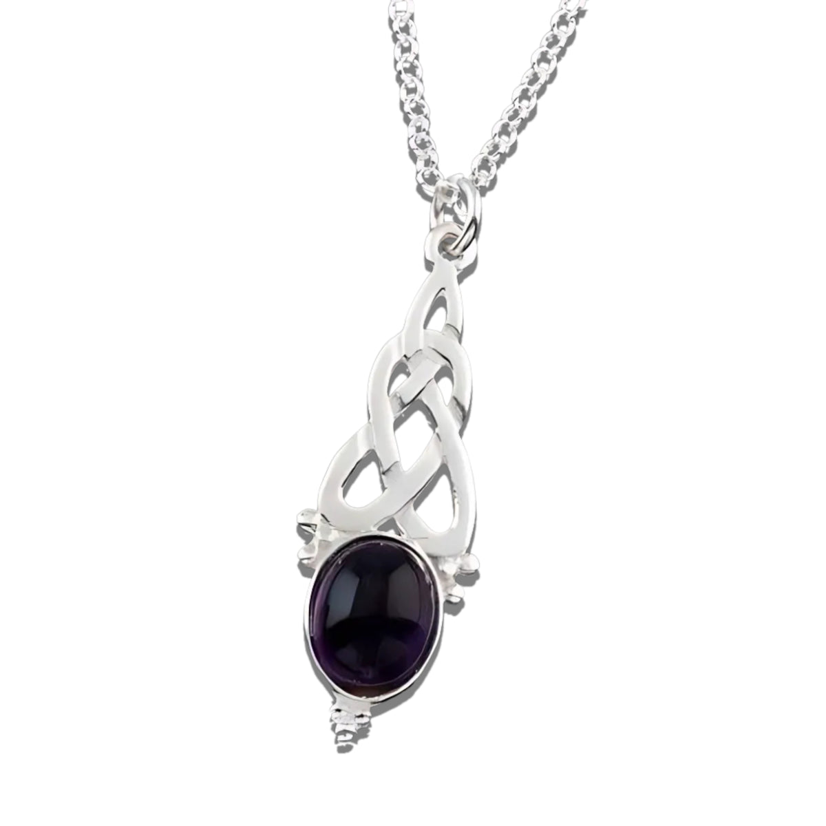 Silver or Gold Amethyst Celtic Pendant - AP200 Shetland