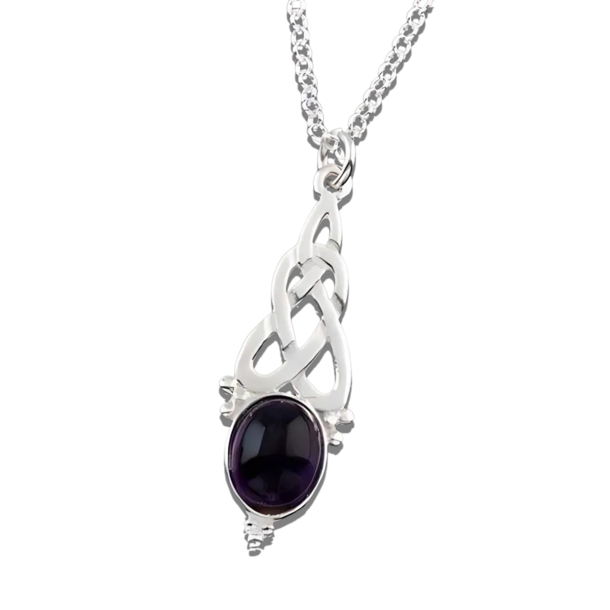 Silver or Gold Amethyst Celtic Pendant - AP200