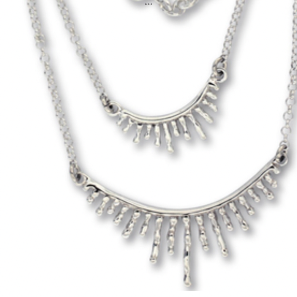 Double Drop silver necklace 701234