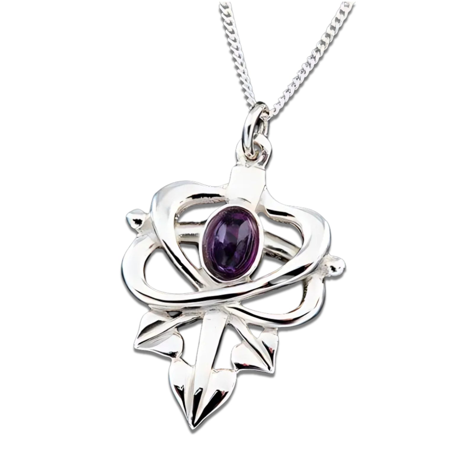 Silver or Gold Gemstone Pendant - GP300 Shetland