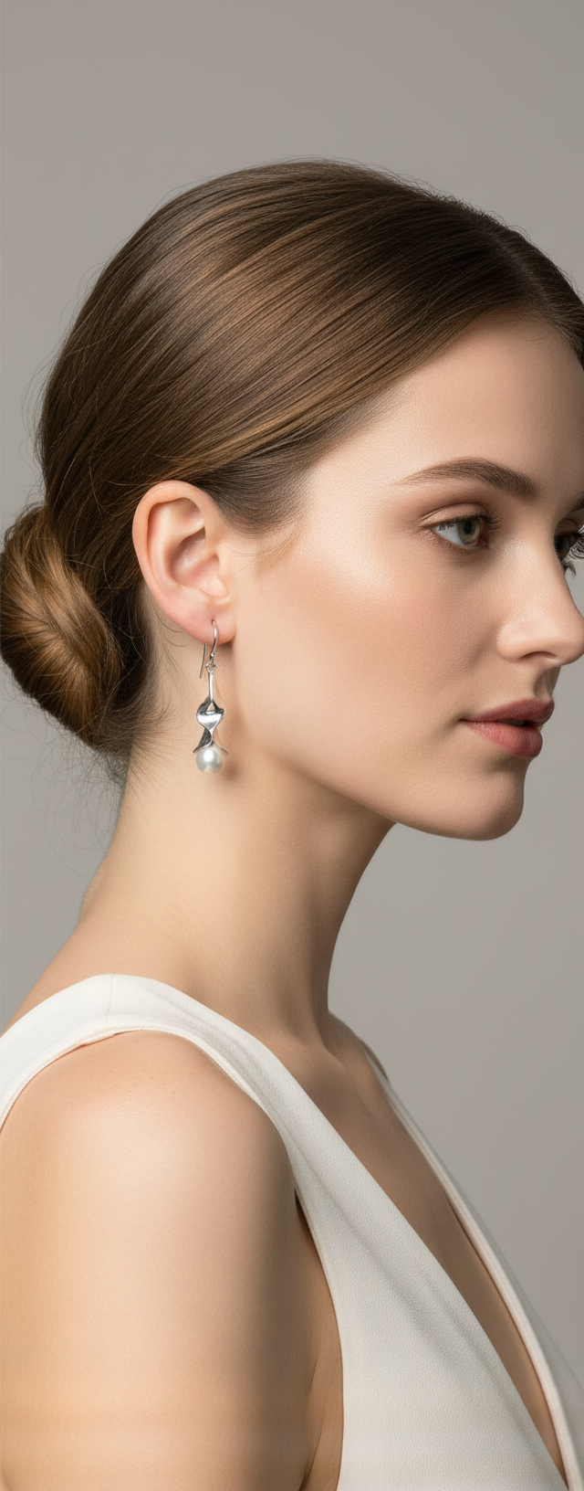 Sterling Silver and Pearl Drop Earrings L433 Hagit Gorali