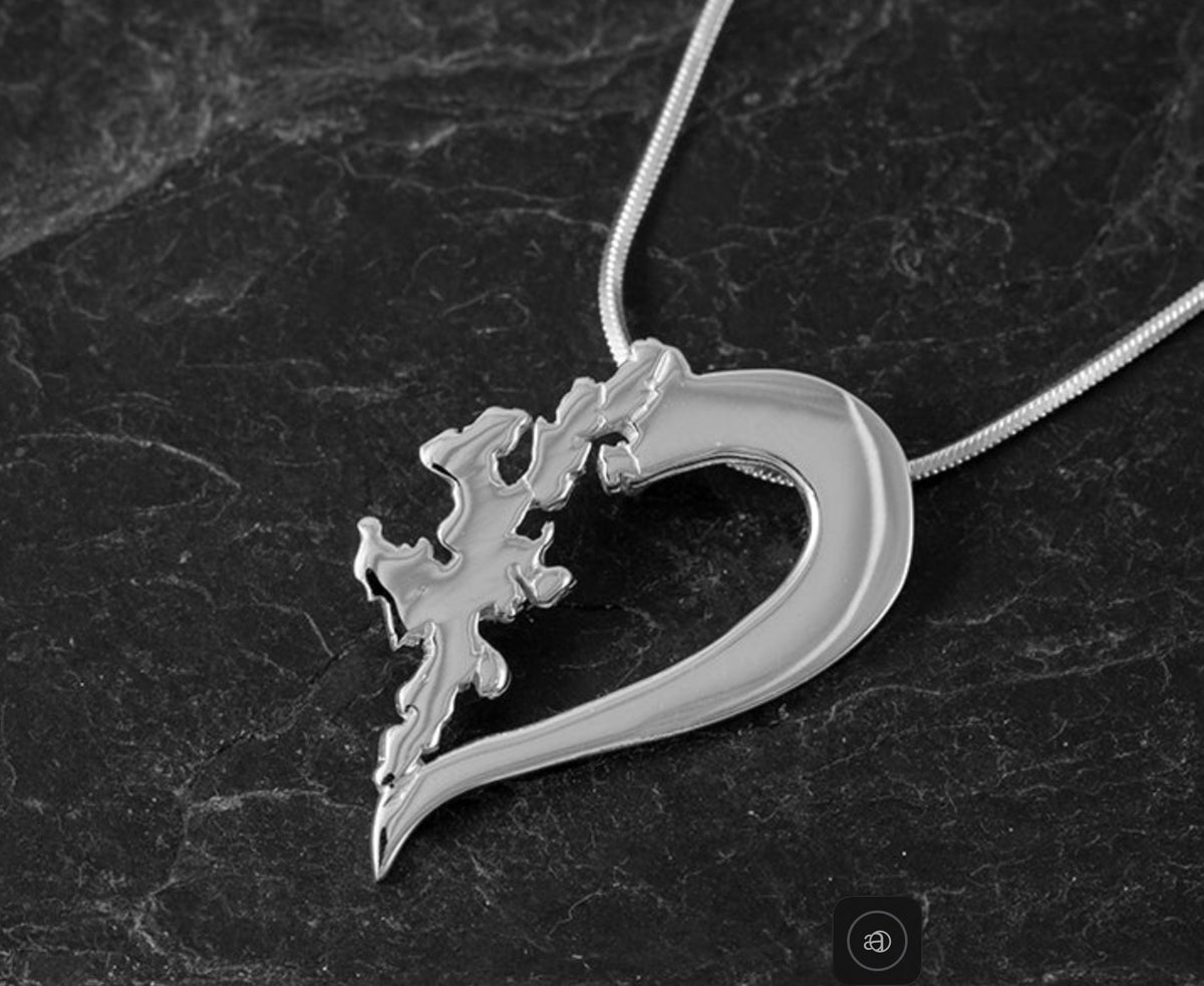 Shetland Map Silver/9ct Yellow Gold Small Pendant - P415Shetland