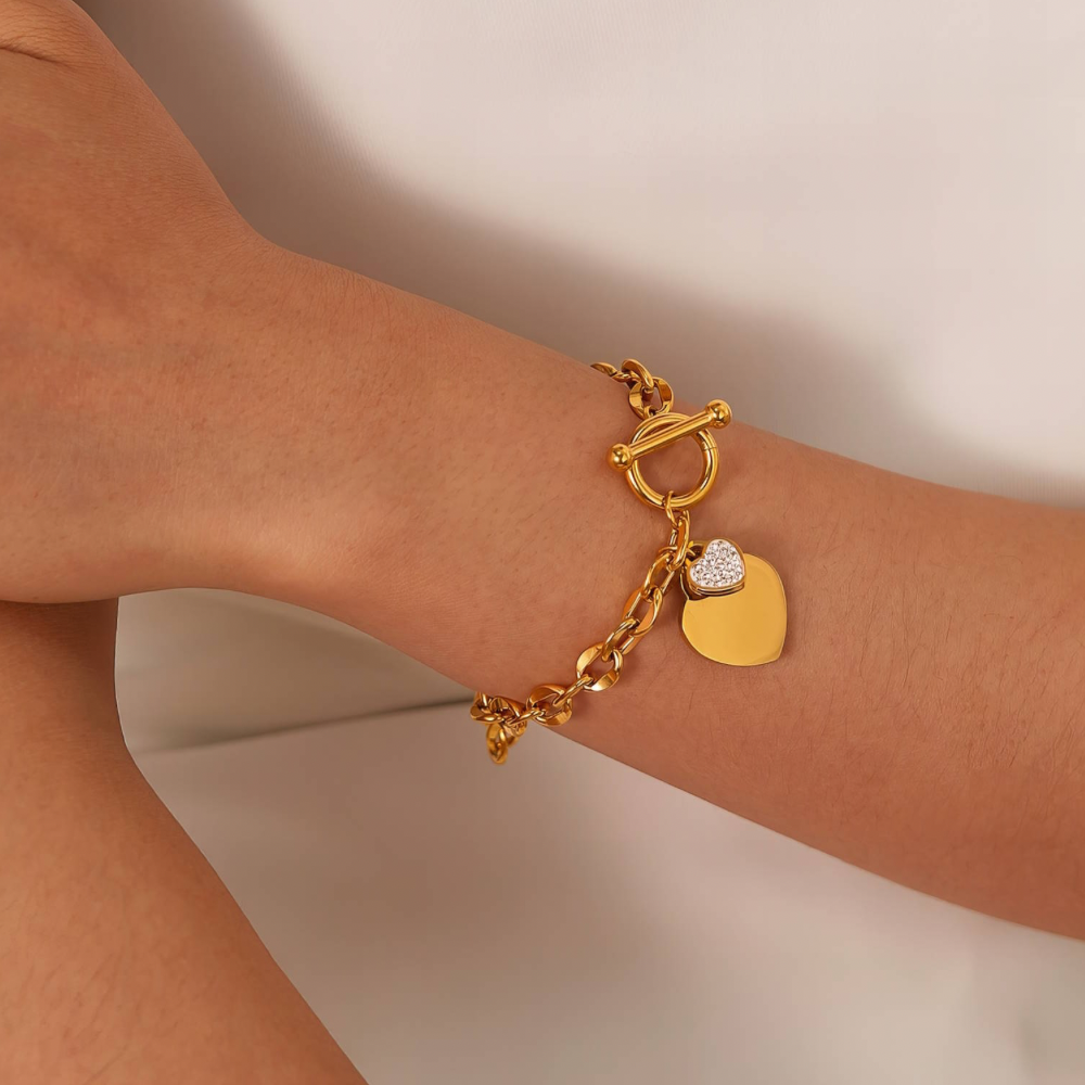 18 Carat Gold Plated Stainless Steel  Bracelet - DBL0137